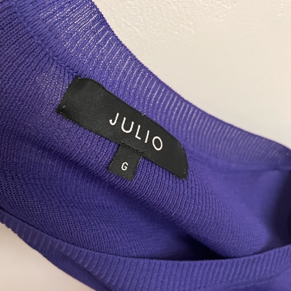 Julio ColorBlock Purple Blue Viscose Blend Long Sleeve Sweater Pullover - Picture 10 of 11
